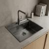 Pure.Sink Luxion Gun metal sink 51x50 cm Tapwing with tap hole PLX5150T-61